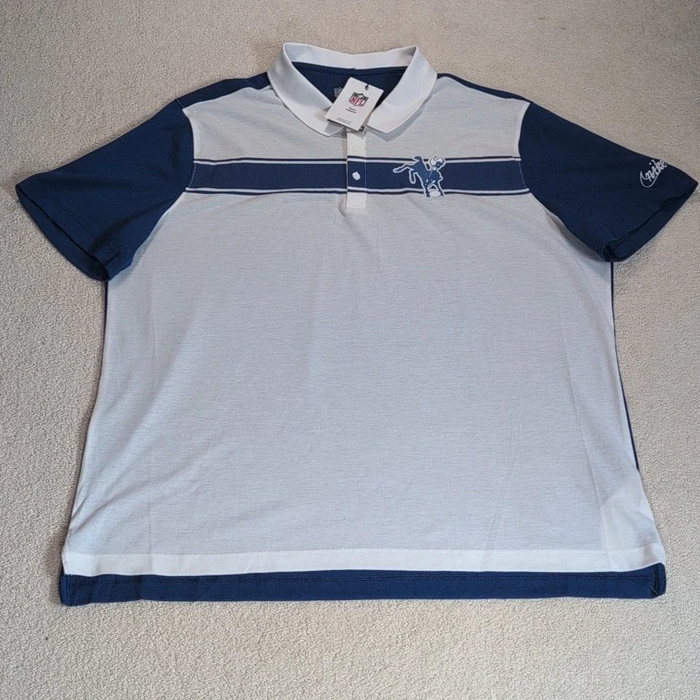 Indianapolis Colts Nike Dri Fit Polo Shirt Mens XXL Throwback Rewind Logo